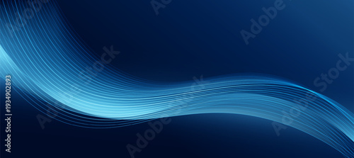 Modern Glow Blue Curve Lines on Dark Background