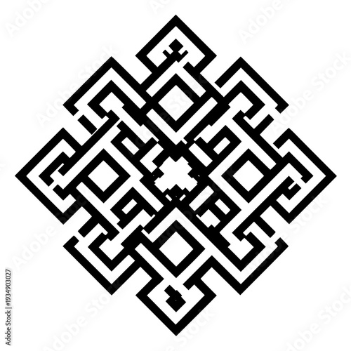 Geometric endless knot vector illustration black and white design for graphic design and decoration use