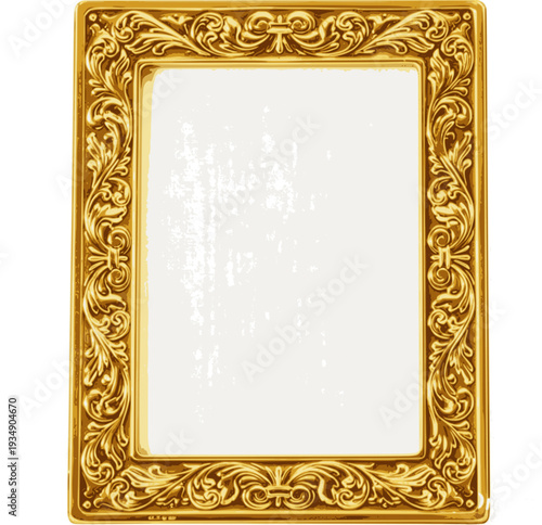 the empty frame in old antique, vintage, and retro style