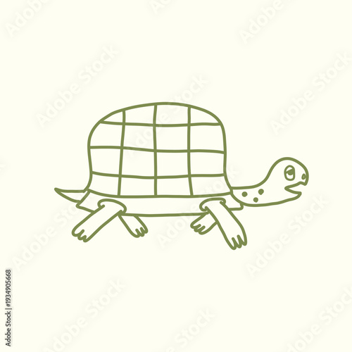 hand drawn turtle cartoon doodle illustration