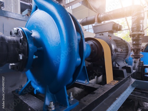 Installation of Water pump industry for pump water chiller circulation 
