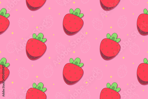 Cute Strawberry Seamless Pattern