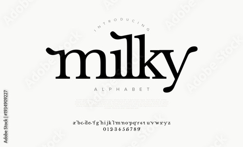 Milky alphabet playful curly serif font cute handwritten style for children book and food packaging