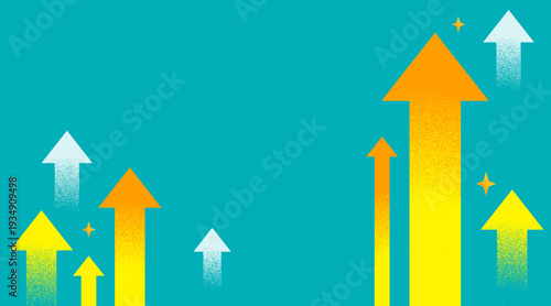 伸びあがるたくさんの矢印　背景素材