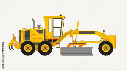 Yellow Motor Grader Machine