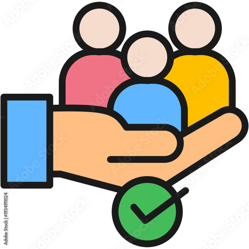 Attendance lineal color icon