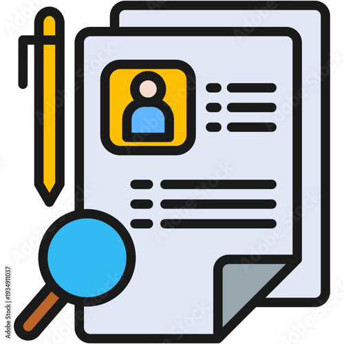 Employee Records lineal color icon