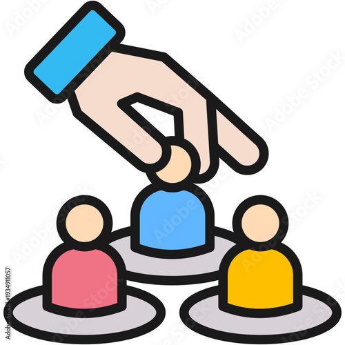 Hiring Process lineal color icon