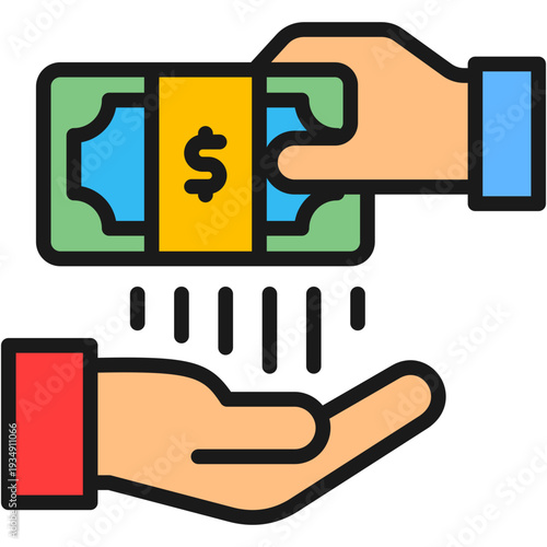 Payroll System lineal color icon