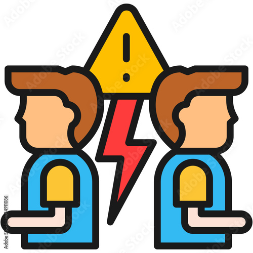 Conflict Resolution lineal color icon