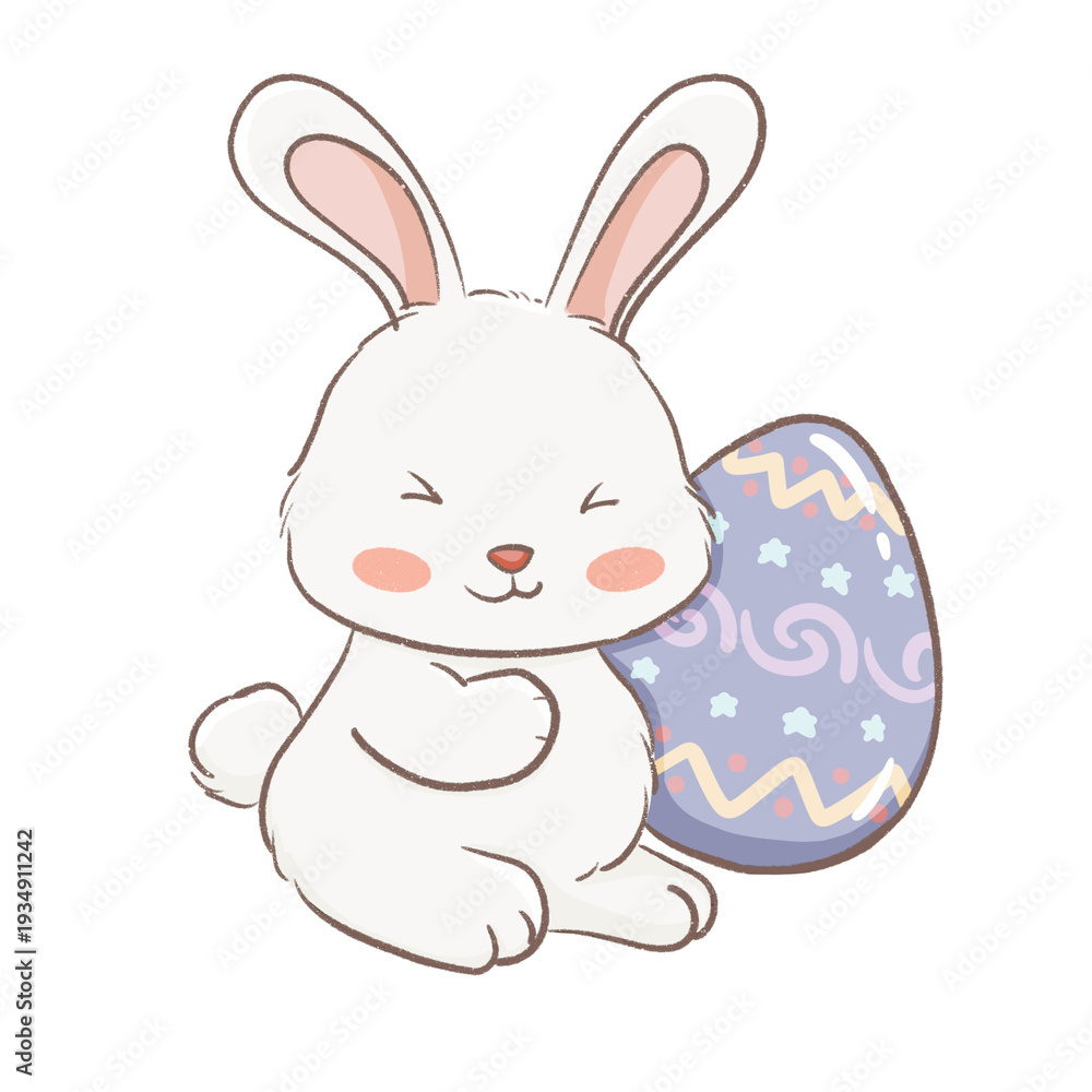 Obraz premium easter bunny with purple easter egg