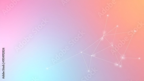 oganesson. Abstract geometric shapes in gradient colors, representing digital network and connectivity. product launch decks, UI/UX mockups, designed for product launches and innovation pitches.