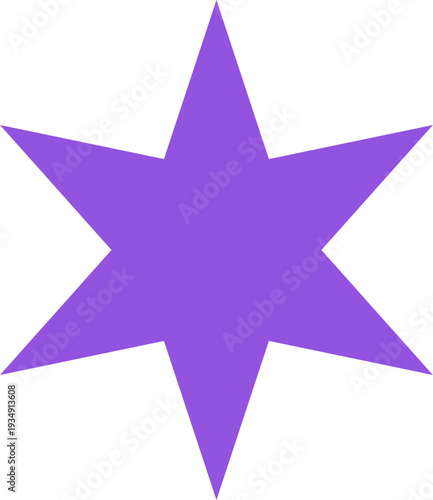 A vibrant purple six-pointed star against a clean white background, simple and geometric.