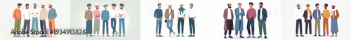 vector of Muslim men friends standing and chatting together