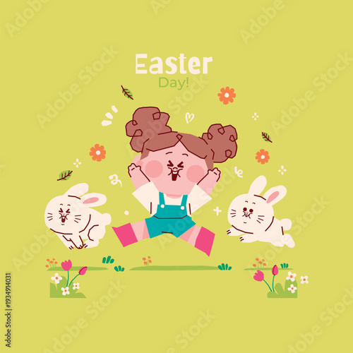 Adorable hand drawn christian easter vector illustration