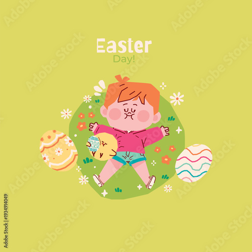 Adorable hand drawn christian easter vector illustration