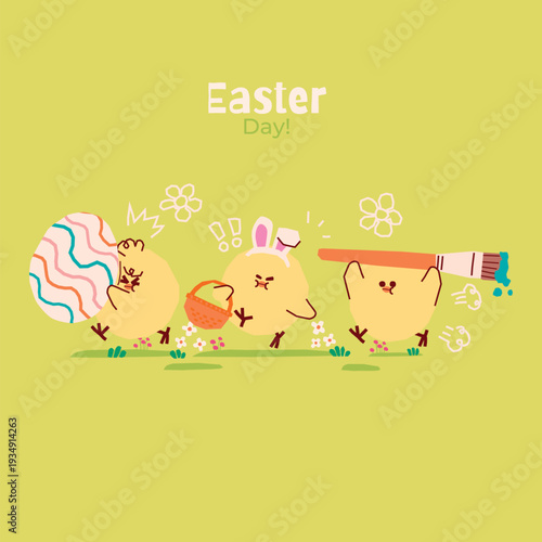 Adorable hand drawn christian easter vector illustration