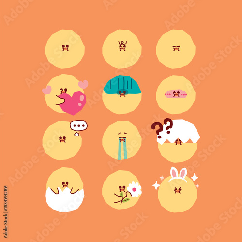 Collection of diverse handdrawn cartoon faces and avatars christian easter vector illustration
