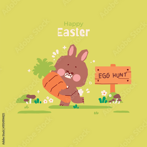 Adorable hand drawn christian easter vector illustration