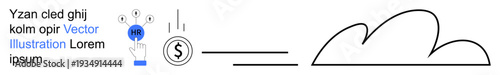 Cloud technology, financial transactions, innovation, business growth, digital economy, creative investment. a cloud, dollar coin and innovative icons. Cloud technology and financial transactions