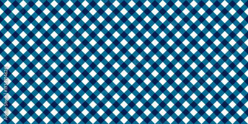 Dark blue white checkered seamless pattern background, geometric repeat texture banner header design