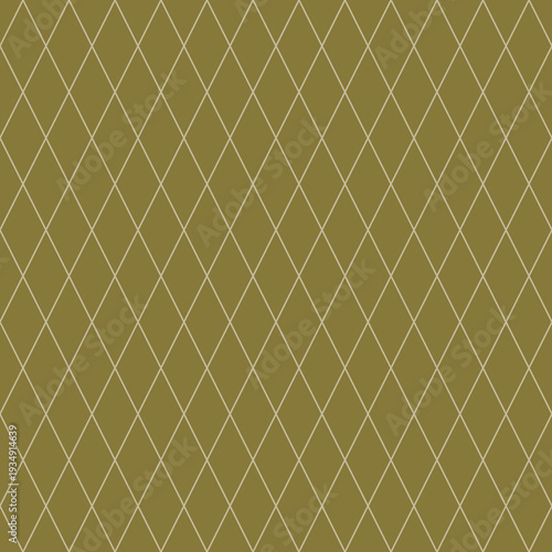 Olive green diamond line seamless pattern background, thin geometric lattice repeat texture banner backdrop design