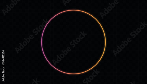 Glowing neon oval shape on black background
