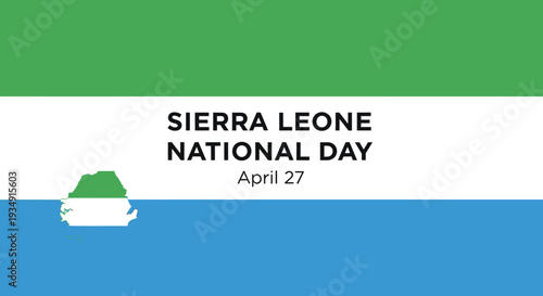 Sierra Leone National Day Flag Design Concept.