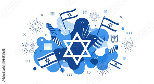 Star of David with Israeli Flags.