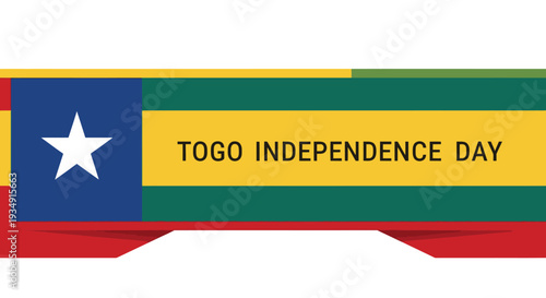 Togo Independence Day Banner with National Flag.