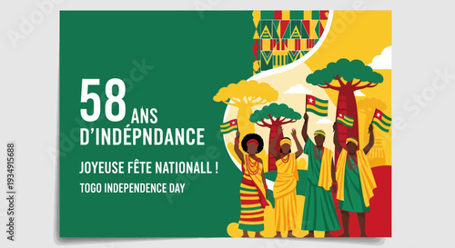 Togo Independence Day Celebration Illustration People.