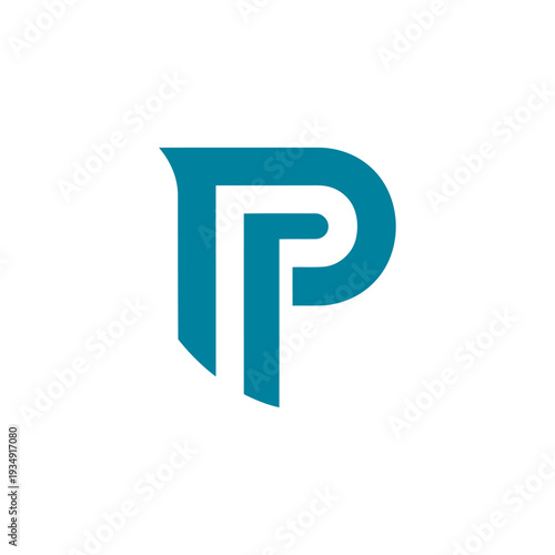 Modern teal P monogram logo design for corporate branding and minimalist business identity.