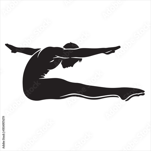 silhouette of a woman doing yoga exercise