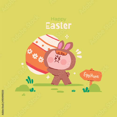 Adorable hand drawn christian easter vector illustration