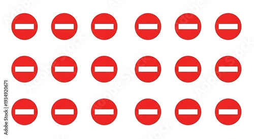 Free Download Multiple red prohibition signs on white background for clear communication - GFXLoad