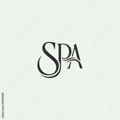 Elegant SPA logo design with flowing wave element.