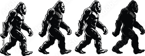 Five black heart silhouettes in a row isolated on white background symbol for love passion rating system and romantic emotion