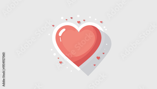 set of funny cartoon hearts