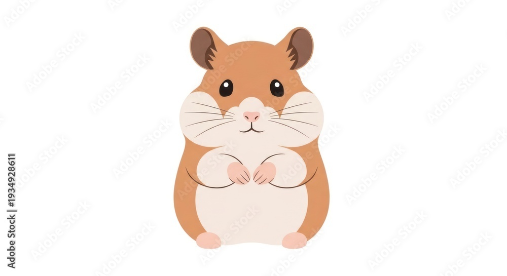 Fototapeta premium Adorable Cartoon Hamster Character Illustration.