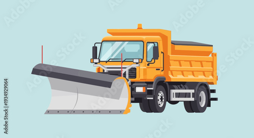 Orange Snow Plow Truck