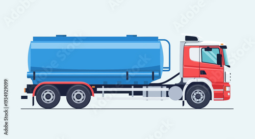 Red and blue tanker truck illustration