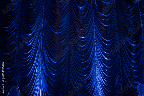 blue stage curtains