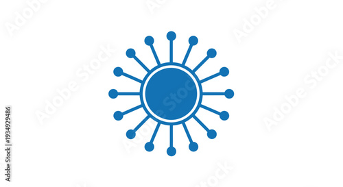 Blue Virus Icon Illustration Representing Microbiology and Science Concepts.
