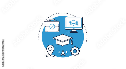 Education and Technology Tools in an Online Learning Concept.