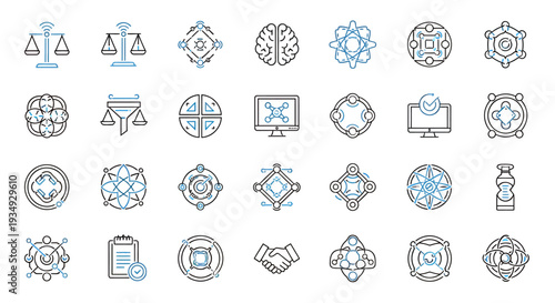 Assortment of intricate circular icons and symbols for graphic design resources.