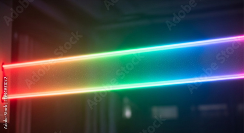 Vibrant Rainbow Colored LED Light Strip Illuminated.