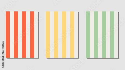 Colorful vertical stripe collection background, red yellow green pastel line set banner header design
