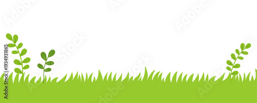 Spring nature plant elements illustration banner.