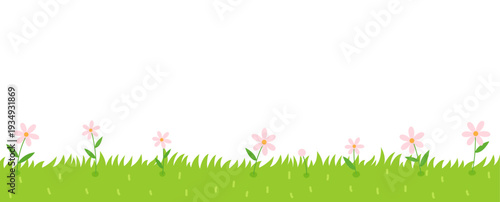 Spring nature plant elements illustration banner.