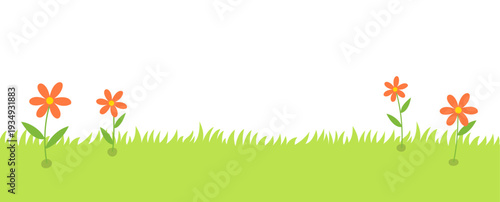 Spring nature plant elements illustration banner.